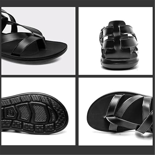 Men Toe Corrector Sandal, Summer Cross Strappy Adjustable Metal Buckle Strap Bunion Sandals, Retro Soft Orthopedic Flat Beach Shoes, for Indoor Outdoor, Heartwarming Men Birthday Ideas2