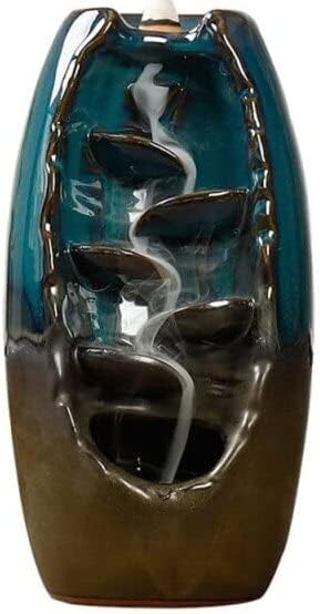 Sharvgun Ceramic Backflow Incense Holder Waterfall Smoke Burner Handmade Mountain River Censer Home Decor