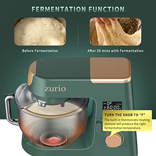Küchenmaschine Rührmaschine 1500W Zurio 6.5L Knetmaschine Rührmaschine 6-Gang mit Fermentationsfunktion, Geräuscharm… – Bild 3