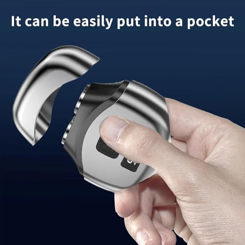 Image of Portable Electric Razor for Men, Mini Shaver with LED Battery Indicator, Double Track Foil, Detachable Washable Cutter, Type-C Rechargeable, Cordless Razor