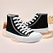 Duovodu Kids Canvas Sneakers for Girls Boys High Top Canvas Fashion Shoes Comfortable Classic Casual Lace up Walking Running Shoes69 Black