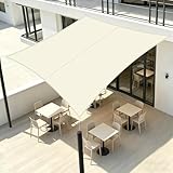LOVE STORY Toldo Vela Rectangular 3x4m, Vela de Sombra Impermeable Oxford, Protección Rayos UV Toldos para Exterior Patio Jardín Terrazas, Crema
