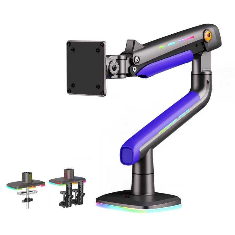 NB Ergonomic Heavy Duty Monitor Halterung for Ultrabreit Bildschirme bis zu 60 Zoll, Schwerlast Monitorarm 32 34 49 Zoll Bildschirmständer Ladung bis zu 20 kg, VESA 75 & 100 mm
