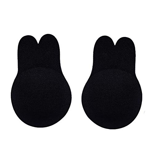 Preisvergleich Produktbild Jinghuash Trägerloser Klebe BH Push up Rückenfrei Unsichtbar Selbstklebender Silikon Nipple Cover Damen Brust Lift Up Bra Adhesive Aufkleber Rückenfreier Invisible Büstenhalter-schwarz(L)