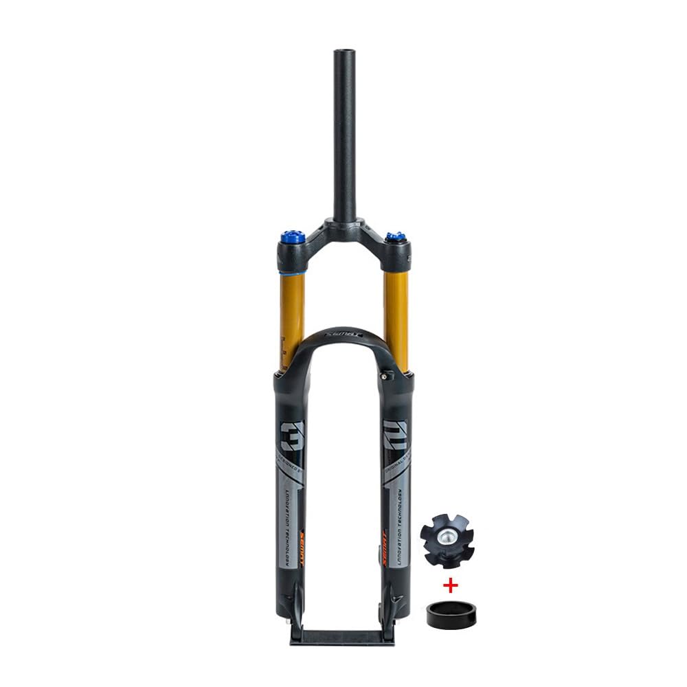 Mountainbike-Federgabel 26/27,5/29 Zoll, 1 1/8" Federweg, 120 mm Luftfederung, Scheibenbremsaufnahme, 9 x 100 mm Schnellspanner, manueller Lockout (Schwarz, 26 Zoll)