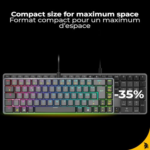 K241 - Tastiera Gaming Meccanica Compatta FR (AZERTY), Cablata USB-C Staccabile, 69 Tasti MX Red, RGB 24 Effetti, Anti-Ghosting NKRO, Compatibile con PC/Console - Tastiera gaming - Immagine 4