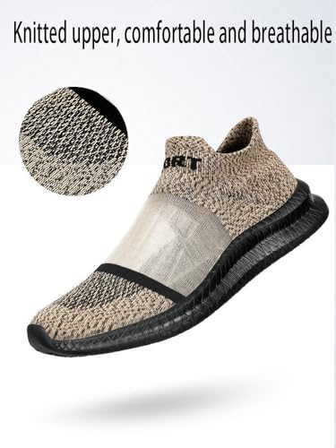 DESESE Men's Transparent Mesh Lightweight Socks Sneakers Breathable Knitted Casual Sneakers Arch Support Non-Slip Loafers,Summer Slip-on Walking Shoes3