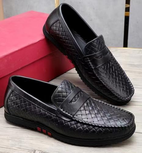 Santimon Mens Casual Shoes Leather Penny Loafers Slip On Shoes for Men-Comfort Breathable Walking Mocasines Summer Driving Boat Shoes2