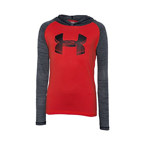 Under Armour Boys' Tech Hoodie, Risk Red (600)/Black, Youth Large