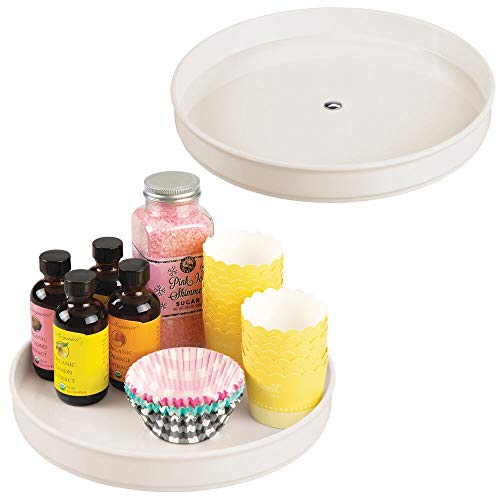 mDesign Plastic Lazy Susan Turntable Food Storage for Cabinets, Pantry, Refrigerator, Countertops