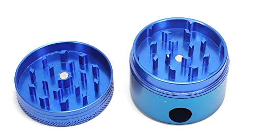 Split N Grind: Manual, Aluminum, Herb, Flower, Spice, Coffee Bean Grinder And Splitter (Blue) #TOP2