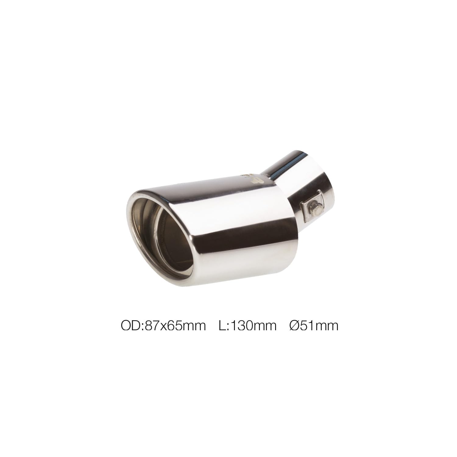 Simoni Racing Cola de Tubo de Escape Deportiva Ovalada/Inclinada Acero INOX - 87x66xL150 - Montaje ->48mm