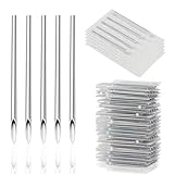 Yangna 50pcs 12G Piercing Needles - 316L Stainless Steel Hollow Needles for Navel Ear Lobes Piercing Individually Packed