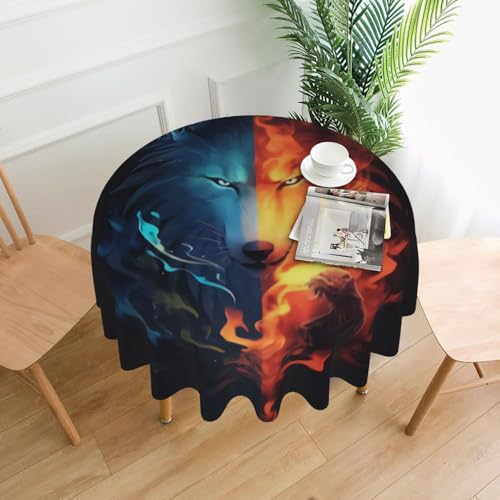 Nappe loup et feu 60 pouces imprimée pour table de restaurant - 2