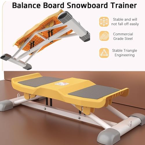 Portable Ski Balance Board with Resistance Bands, LCD Monitor Ski Simulator for Adults, 300 Lbs Capacity Waist Twister Machine for Enhanced Stability and Core Strength