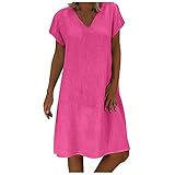 ✿Sommerkleid Damen: Dieses Sommerkleid Damen Lose, Leichtes, Atmungsaktives und Elastisches. Mode, Vintage, Boho und Elegantes design. Aus Weichem stoff, fühlt sich toll auf der Haut und angenehm zu tragen. Dieses Retro Strandkleid Damen Schlichte, Lässige, Elegant und Mode, Passt perfekt zu Jogginghose, Sommerkleid, Cocktailkleid Damen, Sandalen, Hausschuhe, Sonnenbrille, Leggings, Tshirt, Jeans, Armband, Socken, Unterhosen, Jacke, Bluse, Uhr, oder Sneaker.