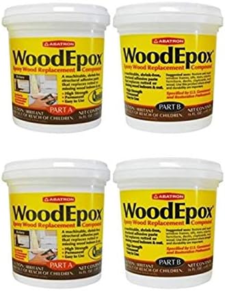 Abatron WoodEpox 2 Pint Kit 2 Part Structural Epoxy Wood Replacement Compound Shrink Free Wood Filler that Repairs and Rebuilds Missing Wood (2 Pack)