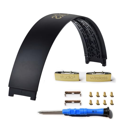 Studio 3 Headband & Hinge - Replacement Parts Accessories Repair Kit for Beats Studio 3 Headphone (Black Gold)