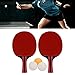 Kufoo Table Tennis Balls, Rackets and Table Tennis Balls Set, Flexible Touch, Comfortable and Grip, Wood and Rubber Wear for Training. (Red)