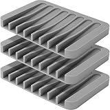 Anwenk 3Pack Soap Dish for Shower Waterfall Soap Holder Soap Tray Soap Saver Drainer Flexible Silico