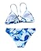 MOSHENGQI Women Padded Printing Sexy Triangle Bikini Set 2 Pieces Swimsuit Bathing Suit(M,Blue)