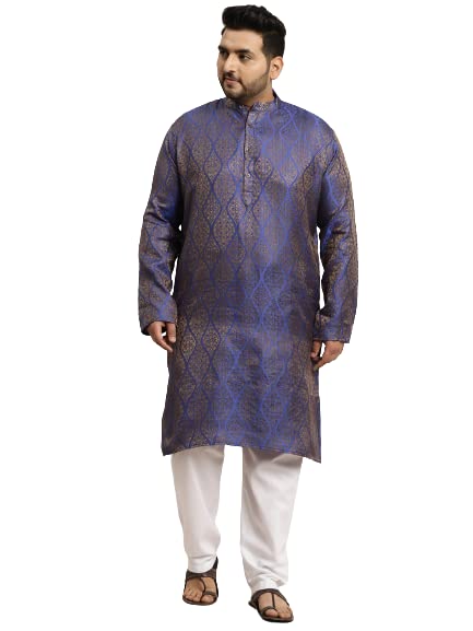 Image of SOJANYA (Since 1958 Men's Jacquard Silk Printed Kurta & Pyjama Set