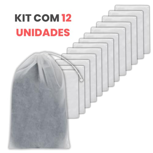 Sacos Para Sapatos e Roupas de Tnt Sem Visor 12un (12, Branco, 26cmx37cm (M))
