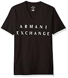 Armani Exchange A|x Men's Basic Logo V Neck Tee, Black, X-Large
