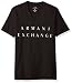 A|X Armani Exchange Men's Basic Logo V Neck Tee, Black, X-Large