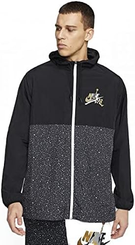 Jordan Classics Windbreaker Hooded Jacket Mens Active Hoodies Size Xxl, Color Black