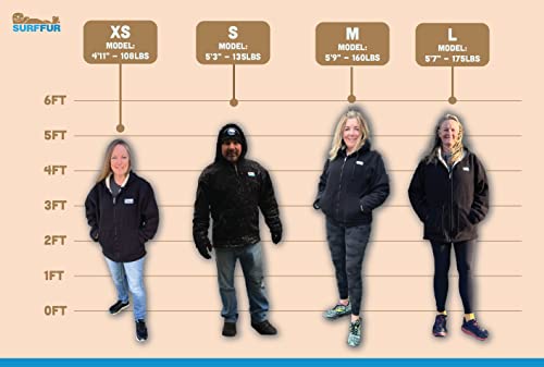 Full Zip Surfcheck Fleece Hoodie - Black - Men's & Women's - Heavy Waterproof Windproof Sweatshirt Zipper Jacket4