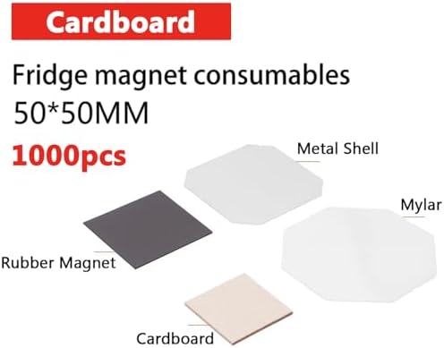 DIY Photo Refrigerator Sticker Magnet Press Kit, Includes Paper Cutter and 100pcs Materials for Custom Fridge Magnets Creation-1000pcs(Cardboard)