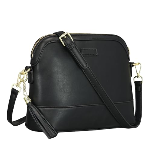 Zip Crossbody Bag for Women, Vegan Leather Phone Purse Shoulder Handbag with Adjustable Strap for Travel/Daily Use