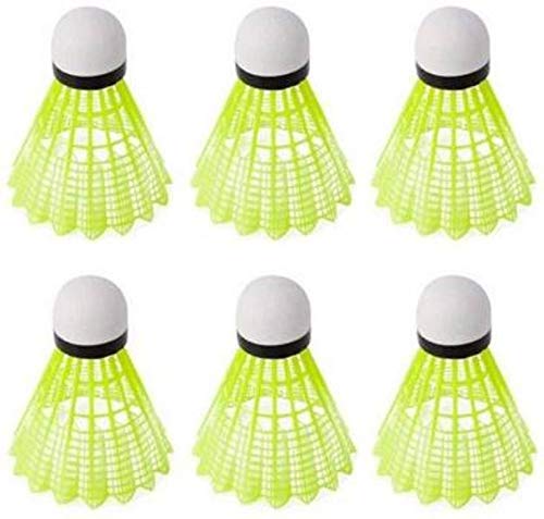 SPOCCO® Nylon Shuttlecocks Training Ball Indoor Outdoor Badminton(Tube of 6Pc) Nylon Shuttle - Green (Medium Slow, 76, Pack of 6)-image-15