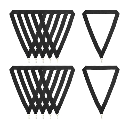 PATIKIL Preisverleihung Halsbänder mit Schnappclips, 12 Stück Polyester Gestreifte Medaillenbänder für Wettbewerbe Sporttreffen Sportparty, Schwarz