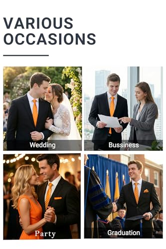 Image of HISDERN Mens Tie Striped Ties and Handkerchief Set Business Formal Woven Pocket Square Wedding College Stripe Necktie