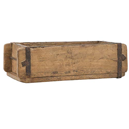 Ib Laursen UNIKA Aufbewahrungsbox aus Holz 31 cm Vintage Allzweckkiste Ordnungshelfer Ordnungsbox Holzkiste Ziegelform Dekokiste nostalgisch Antik Regal klein
