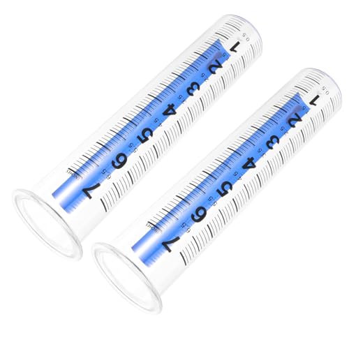 OFFSCH 2Pcs Rain Gauge Tube Accurate Shape Rain Measuring Tool Durable Outdoor Rain for Garden Lawn Patio Use Easy to Read Numbers for Precise Precipitation