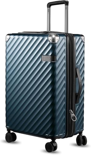 LUGGEX 24" Navy Polycarbonate Spinner Hard Shell Suitcase