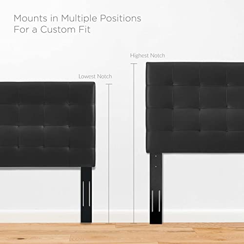 Modway Paisley Upholstered Tufted Faux Leather Full / Queen Headboard Size In Black #TOP6