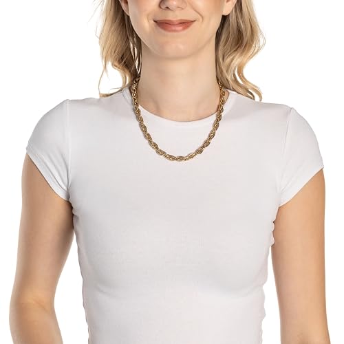 Collier en acier inoxydable doré anti-ternissement à maillons entrelacés - 3