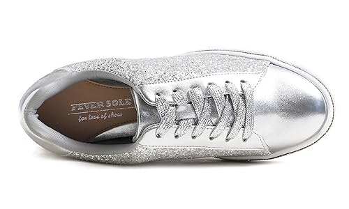 Image of FEVERSOLE Women's Fashion Sparkle Platform Rhinestone Party Holiday Wedding Sneakers
