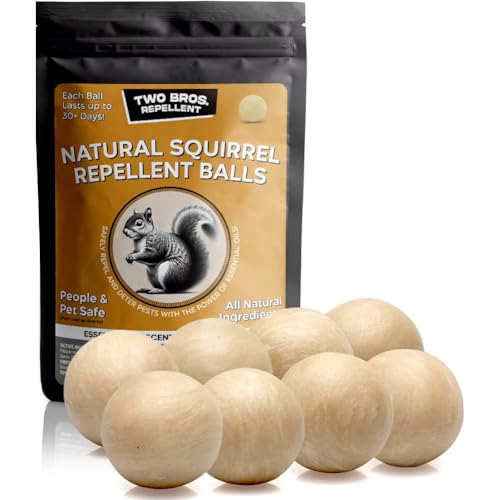 KsopoG Squirrel Repellent Chipmunk Repellent for Yard Squirrels Repellant for Attic Squirrel Deterrent Outdoor Keeps Squirrel Away from Bird Feeder Lasts for 90 Days Easy to Use-8 Ball