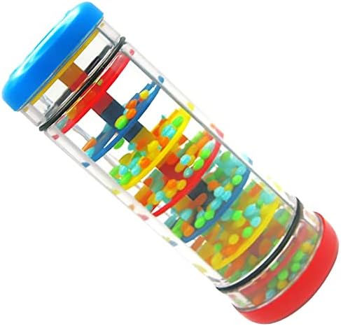 Aginkgo 8 inch Rain Stick Baby Musical Toys Educational Early Education Section Rain Sound Musical Instrument Toys Preschool Fun Teaching Aids Kindergarten Rainbow Hourglass Simulation Rain Sound Tube