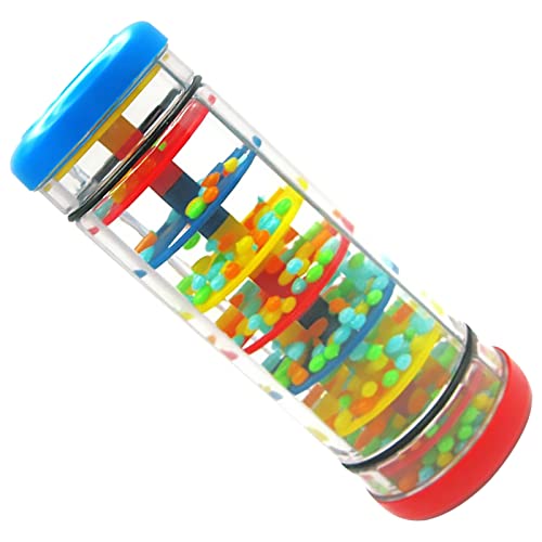 Aginkgo 8 Inch Rain Stick Baby Musical Toys Educational Early Education Section Rain Sound Musical Instrument Toys Preschool Fun Teaching Aids Kindergarten Rainbow Hourglass Simulation Rain Sound Tube #TOP20