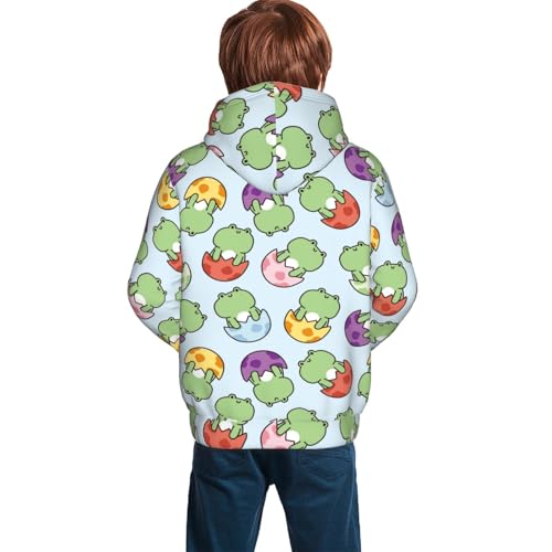Cute Frog in Egg Kid Hoodies Boys Sweatshirts Girls Pullover with Pocket4