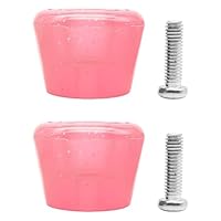 Hoite 2-teiliges Set mit Zehenstoppern für Rollschuhe, universeller Zehenstopper aus PU-Gummi mit Schrauben für Rollschuhe (transparentes Pink)