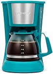 Holstein Housewares - 5-Cup Machine à café compacte, Teal - Pratique et convivial avec des fonctions de pause automatique et de service