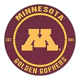 KH Sports Fan Minnesota Golden Gophers Colored Circle Sign, 20x20 Inches, Golden Gophers Decor for Dorm Room, Bedroom, Fan Cave, Living Room; Display Your Team Spirit with This Unique Minnesota Golden Gophers Wall Art
