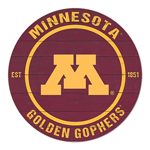 KH Sports Fan Minnesota Golden Gophers Colored Circle Sign, 20x20 Inches, Golden Gophers Decor for Dorm Room, Bedroom, Fan Cave, Living Room; Display Your Team Spirit with This Unique Minnesota Golden Gophers Wall Art